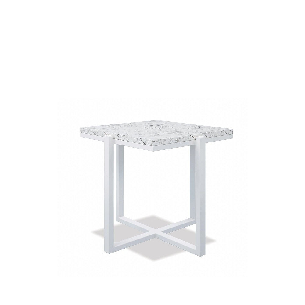 Download Square End Table With Honed Carrara Marble Top PDF